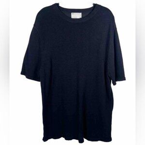 asos DESIGN Knit Oversized Black Crew‎ Neck Short Sleeve T-shirt 100% Cotton XS